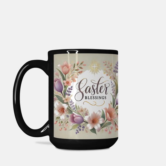 Easter Blessings Mug – Christian Coffee Mug - Religious Easter Gift - Inspirational Faith-Based Cup for Daily Encouragement Cozy Candles & Mugs