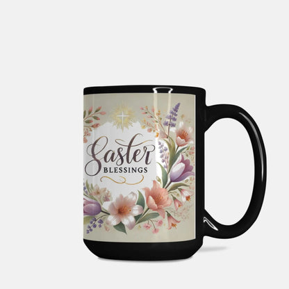 Easter Blessings Mug – Christian Coffee Mug - Religious Easter Gift - Inspirational Faith-Based Cup for Daily Encouragement Cozy Candles & Mugs