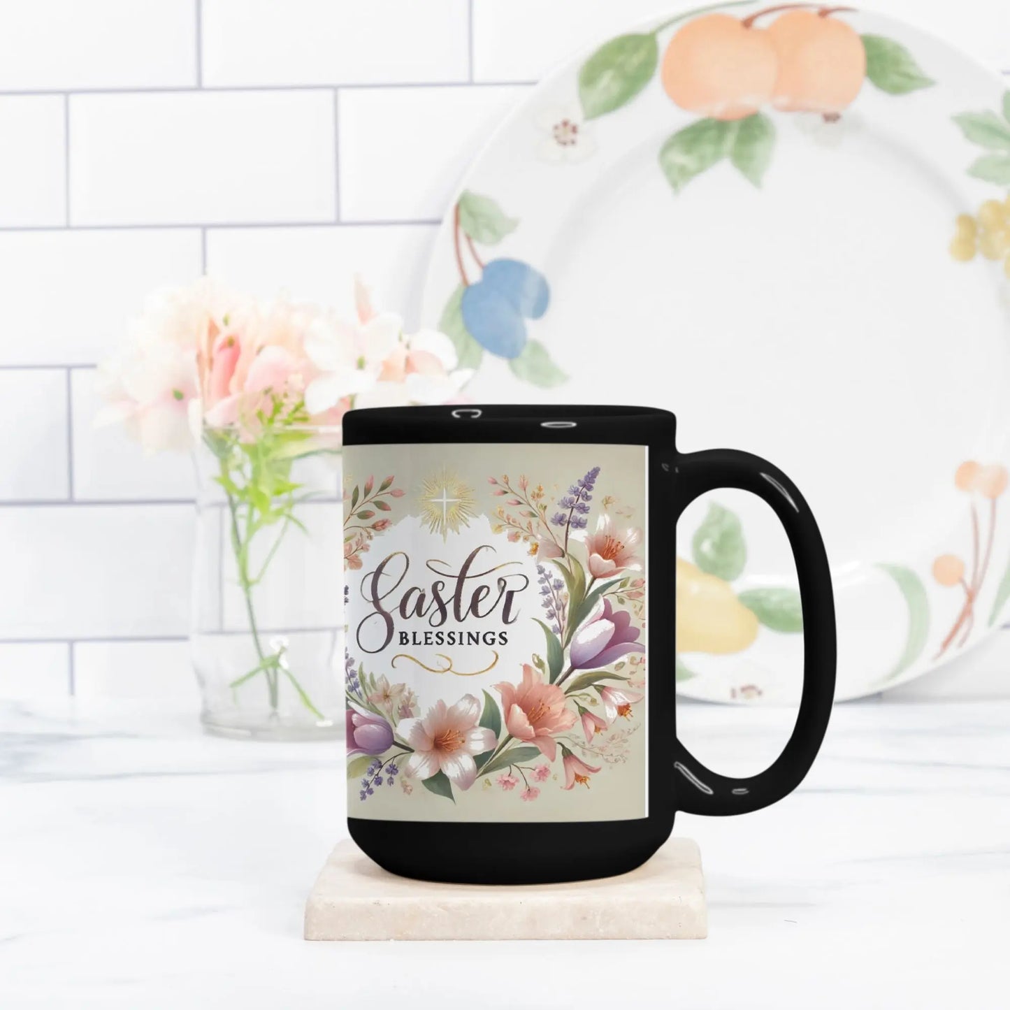 Easter Blessings Mug – Christian Coffee Mug - Religious Easter Gift - Inspirational Faith-Based Cup for Daily Encouragement Cozy Candles & Mugs