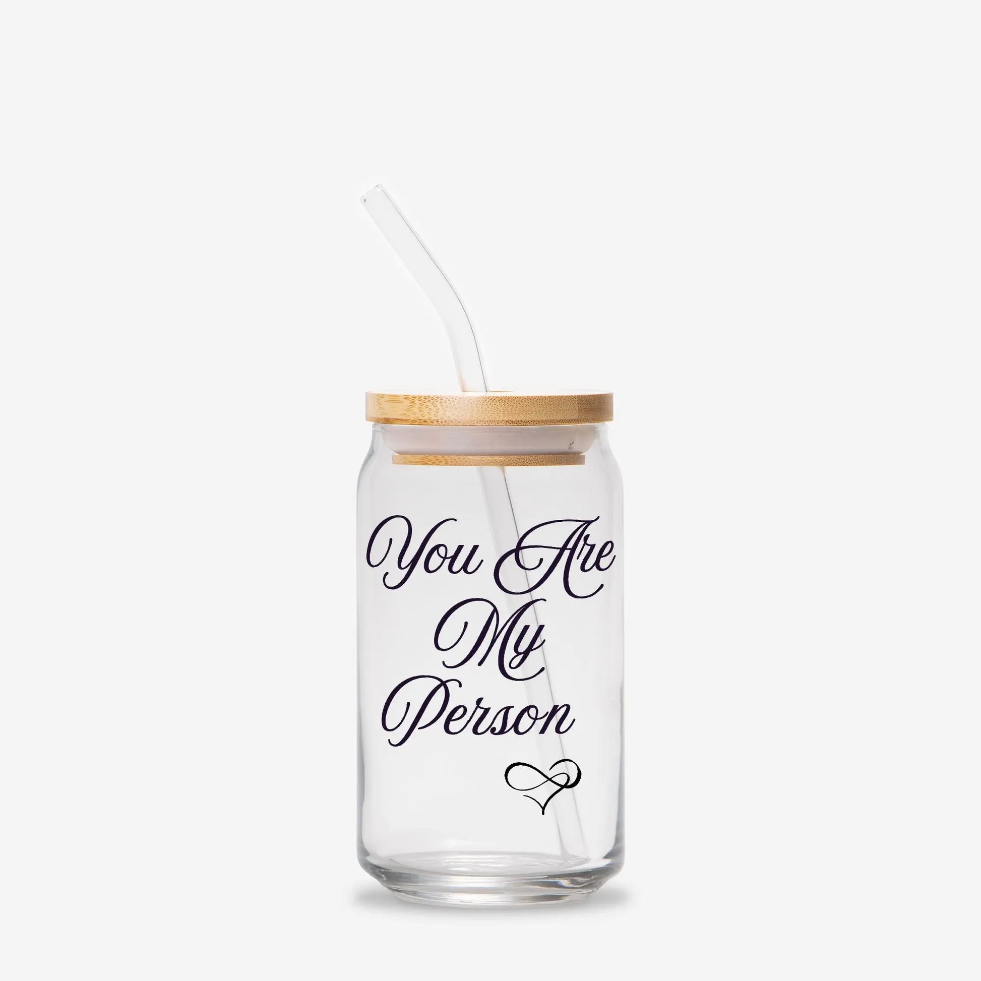 You Are My Person Glass Can – Aesthetic Iced Coffee Cup with Bamboo Lid & Straw – Cute Gift for Couples, Best Friends and Loved Ones Cozy Candles & Mugs