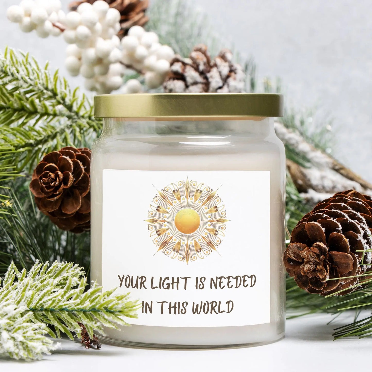 Your Light Is Needed – Inspirational Sunburst Candle for Positivity & Warmth - Cozy Candles & Mugs